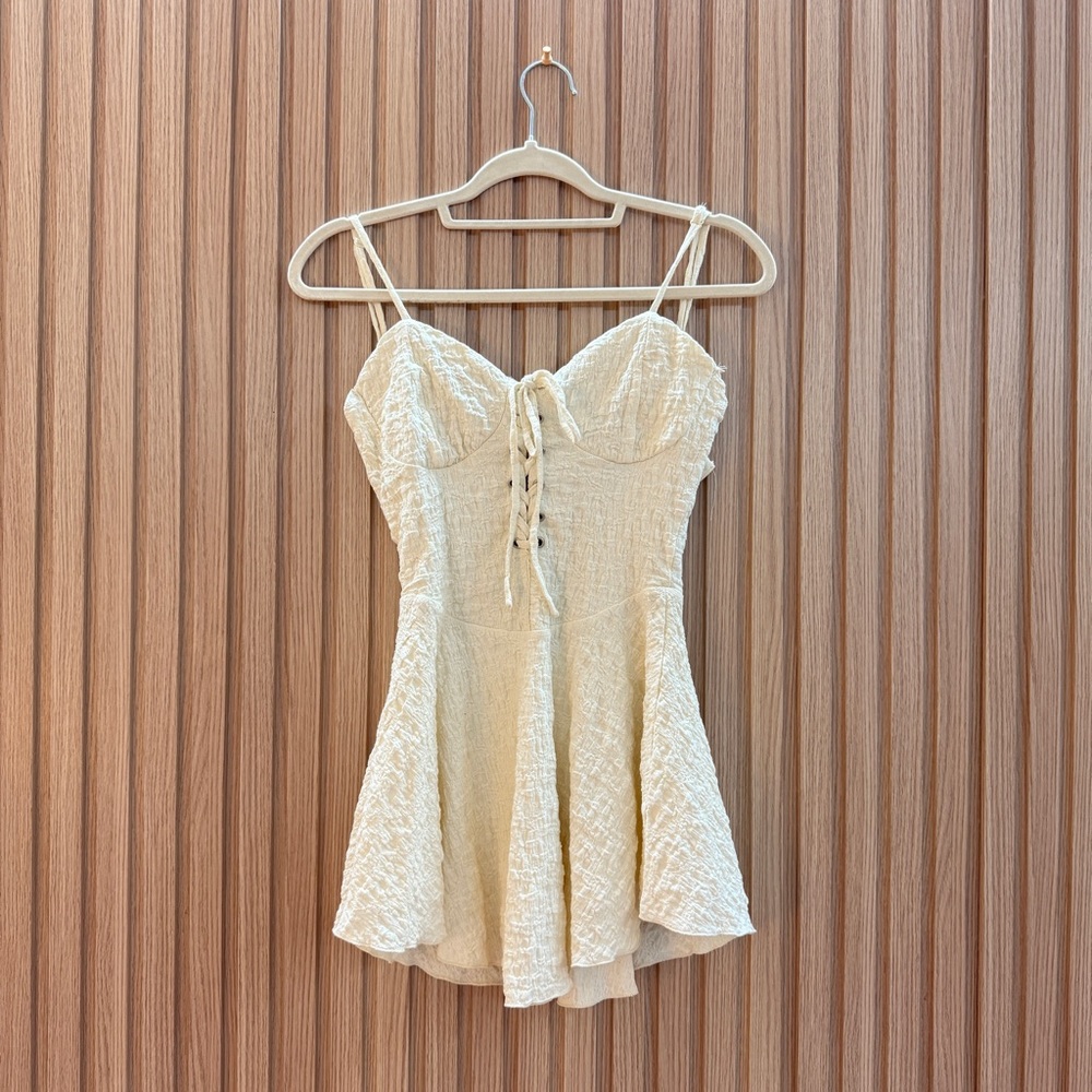 Forever 21 Cream Lace-Up Dress new